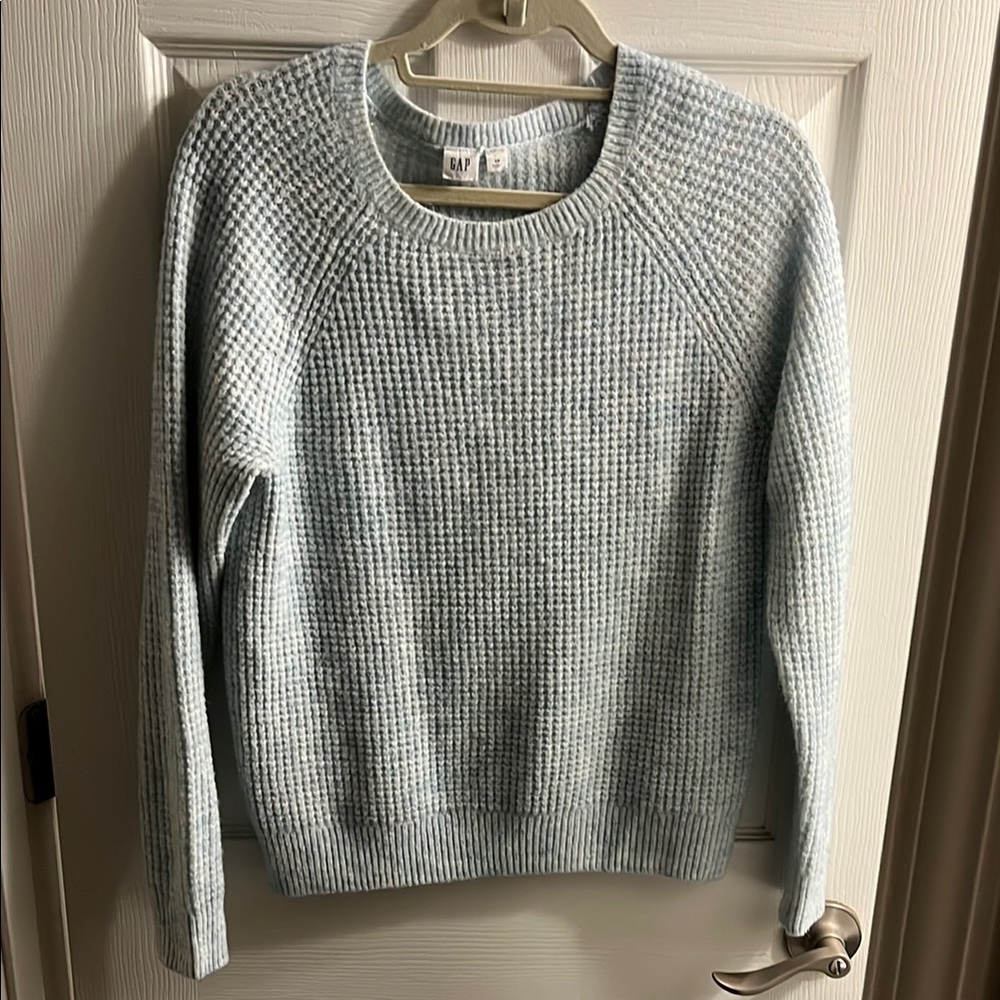 GAP Blue Crew Neck Sweater with Ribbed Texture xs